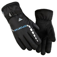 Winter Men Women Full Fingers Gloves Warm Thicken Fleece Skiing Outdoor Running Gloves Waterproof Windproof Non-Slip Mittens