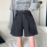 Ripped Denim Womens Shorts High Waist Wide Short Pants for Women To Wear Y2k Harajuku Elegant Design Fashion Jeans Trend 2025 XL