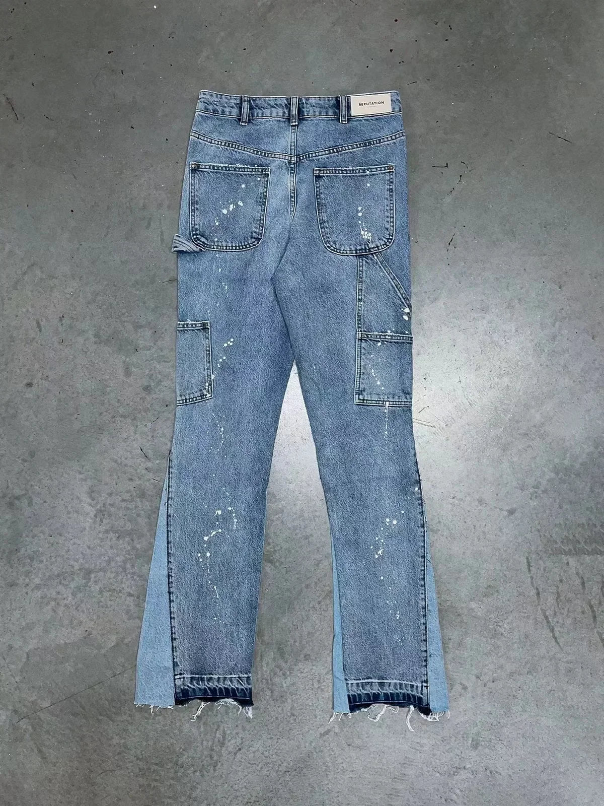 Men's Punk High Street Raw-Edge Skinny Jeans with Micro Trumpet Detail  Y2K Low Rise Stretch Floor Length Biker Rock Pants 2025