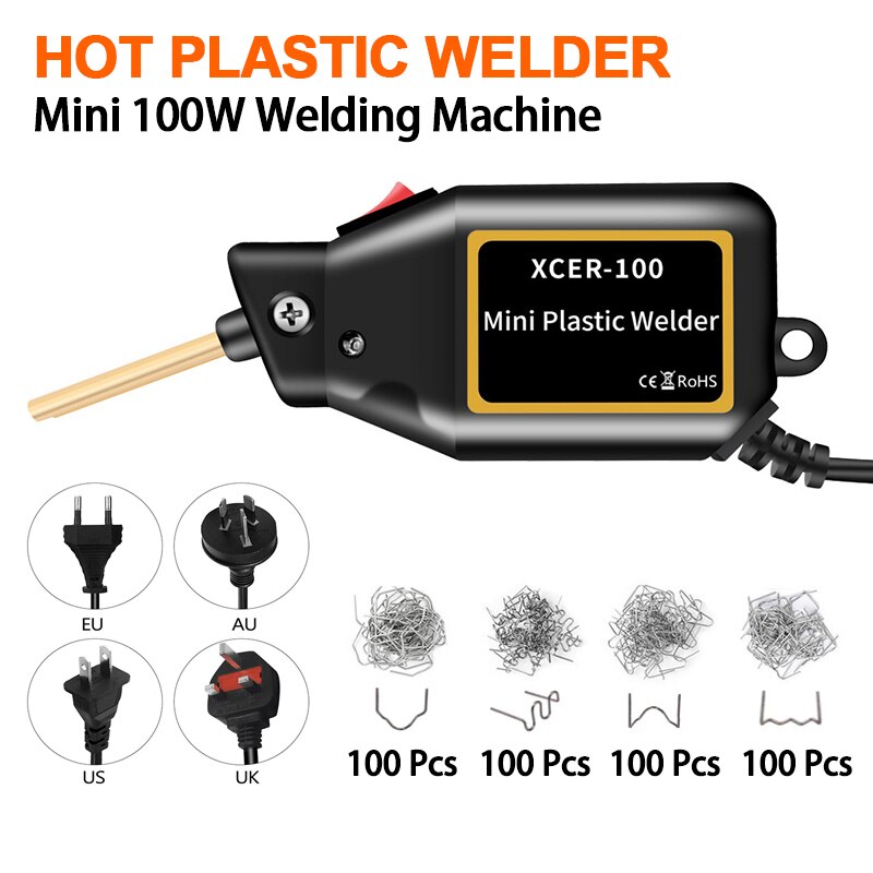 New Plastic Welder Mini 100W Heat Gun Hot Stapler Plastic Welding Machine Pro Car Bumper Electronic Soldering Repair Tools Kit