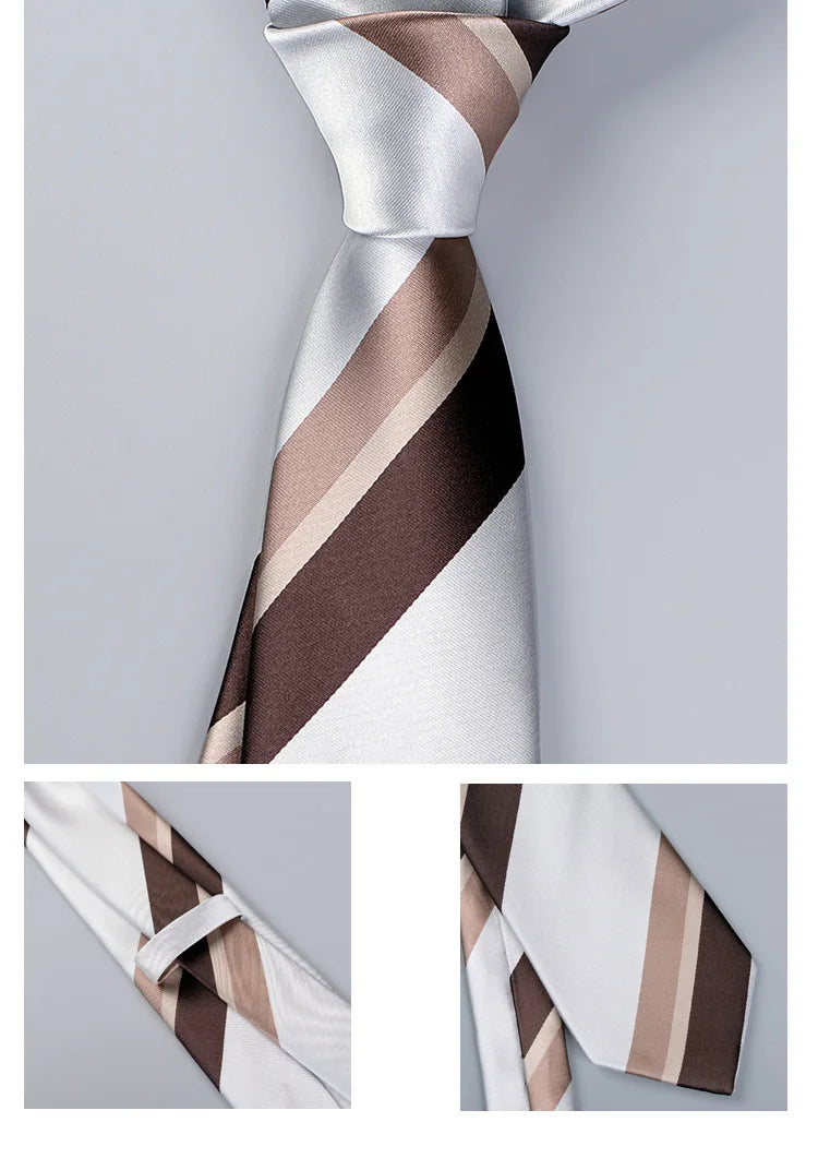 Men's Fashion Silk Tie 8cm Striped Novelty Necktie Blue Green Orange Color Ties For Men Floral Party Ties Wedding Business Gift