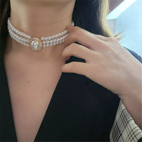 Luxury Vintage Three-layer Pearl Collar Choker, 2023 New In Trend Jewelry Fashion Woman's Choker Necklace on the Neck Party Gift