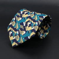 Vintage Men's Tie Geometry Paisley Khaki Blue Necktie Soft Chic Bohemian Print 9cm Ties For Men Wedding Business Daily Accessory