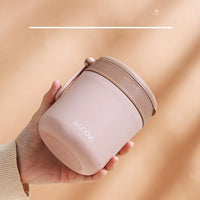 304 Stainless Steel Insulated Breakfast Cup Sealed Soup Bowl Wide Mouth Insulated-Food-Jars Porridge Cup with Spoon