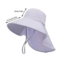 Sun Hat For Women With Neck Flap UPF 50+ UV Protective Hiking Beach Shawl Sunscreen Cap Wide Brim Ponytail Travel Fisherman Hat