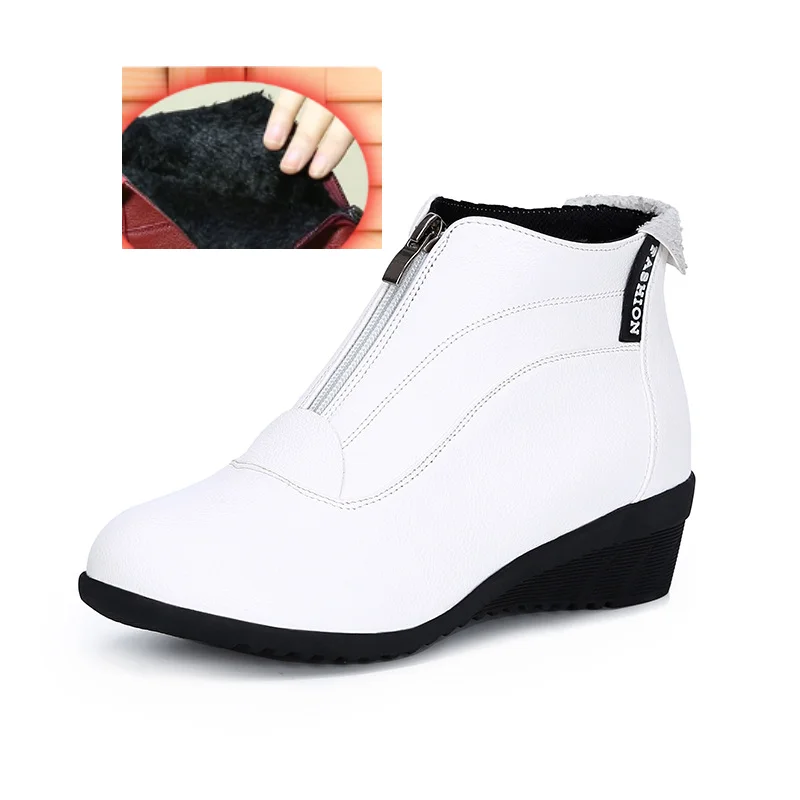Winter Boots Women 2020 Women Snow Boots Wedge Heels Winter Shoes Women Warm Fur Casual Shoes Zip Women's Shoes Botas Mujer