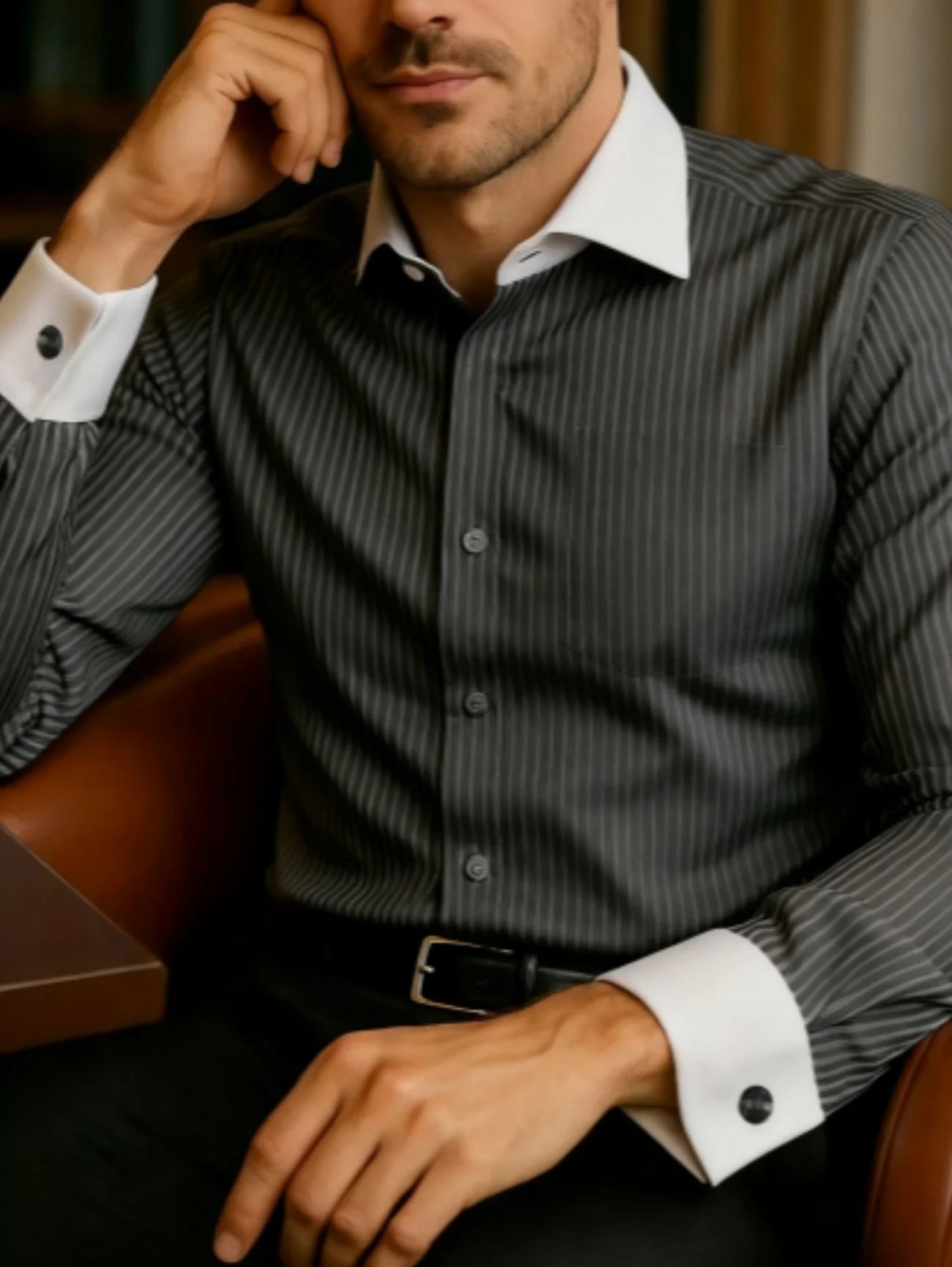 Men's Shirt Button Shirt Casual Shirt Black Red Blue Long Sleeve Striped Lapel Daily Vacation Wear Fashion Casual Tops Shirt