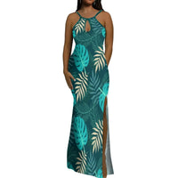 Halter Water Drop Floor-Length Dress For Polynesian Ladies Custom-Made Floral Pattern Evening Dress Stunning Summer Dress