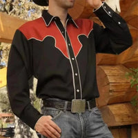 Men's Buttoned Shirt Spring Summer Long Sleeve Mexican Western Denim Comfortable Outdoor Farm Work Fit Easy Clean Large Size 6XL