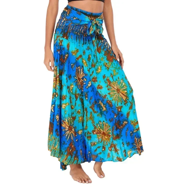 Sexy Summer Long Boho Bottom Women Skirt Vintage Casual Ropa Mujer Faldas Loose Fashion y2k Maxi Skirts Woman Clothing Saia Jupe