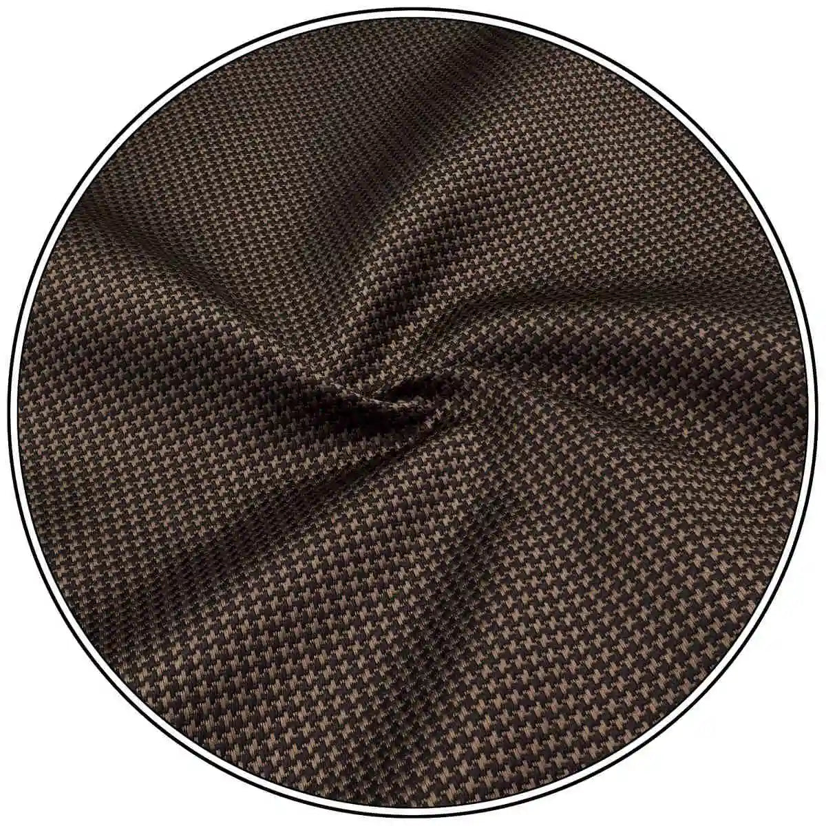U27 Brown Houndstooth Necktie Set Handmade Wedding Fashion Extra Long Size Classic Ties for Mens Hanky