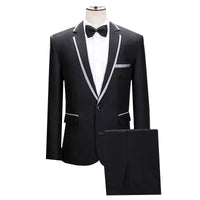 (Jacket+Pants) Men Fashion Wedding Banquet Party Flower Suits Singer Pianist Stage Performance Splicing Dress Blazer and Trouser