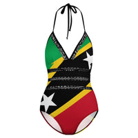 Sexy Women's Bikinis St. Kitts And Nevis Flag One-piece Swimsuit Hot Sale Party Vintage Swimwear Nerd