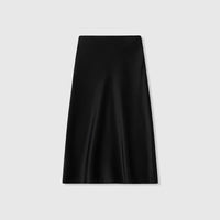 Ele Satin Acetate ter Dr Women's Smooth Glossy Tee-Vein Neline Strapl Midi Skirt Four Colors Available