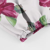 Women Sexy Off Shoulder Blouse Chic and Elegant Printing Lantern Long Sleeve Lace Up Bow Cropped Tops Casual Slim Shirts 2024