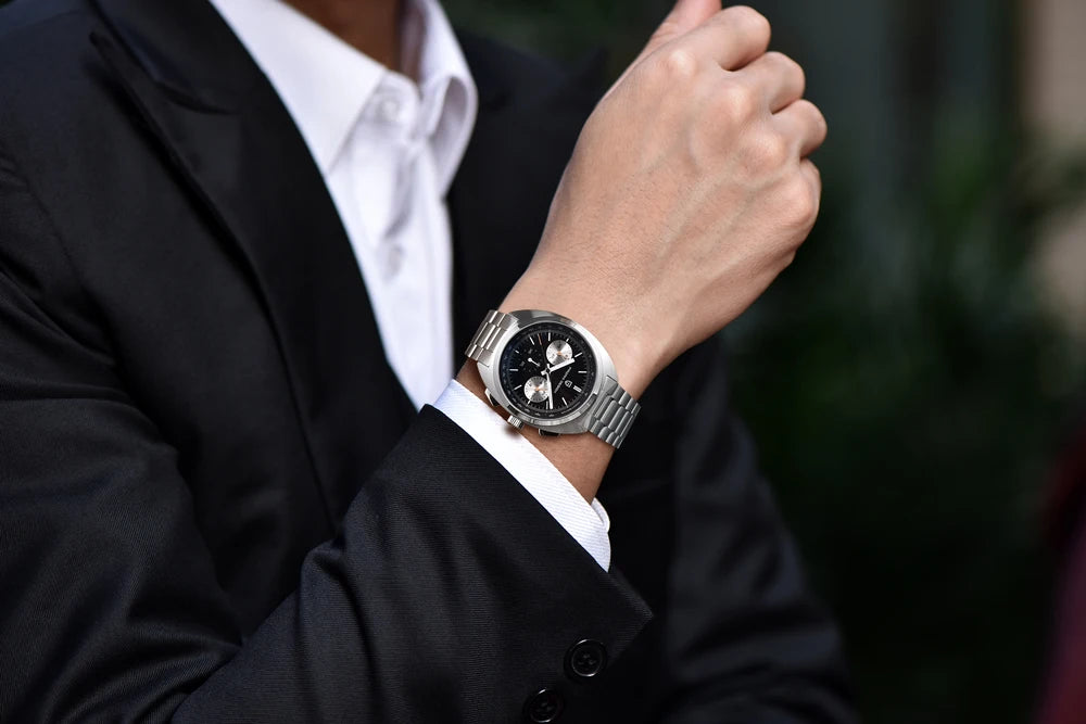 PAGANI DESIGN 2024 Retro Luxury Men's Watches Sports Chronograph VK63 Quartz Watch For Men AR Sapphire Waterproof Leather Clock