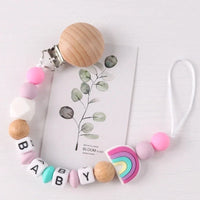 Rainbow Beech Clip Pacifier Chain Baby Silicone Pacifier Chain Baby Teether Pacifier Anti Drop Chain Baby Product