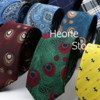 New Men Ties Solid Color Stripe Print Floral 6cm Jacquard Business Neckties Narrow Skinny Tie Wedding Prom Daily Wear Accessory