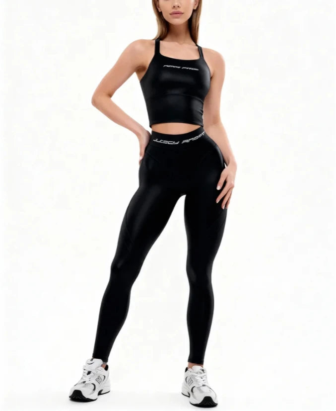 Krisnanas Two Piece Yoga Suit for Women Sporty Workout 2025 Spring Summer Yoga Tops Skinny Sweatpants Women's Clothing 154655