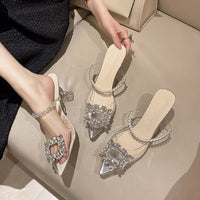 Women Luxury Pumps Transparent High Heels Sandals Women New Brand Fashion High Heel Sexy Pointed Toe Slip-on Wedding Party Pumps