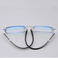 New Cut Edge Presbyopic Glasses Frameless HD Anti Blue Presbyopic Glasses Men's Anti Fatigue Presbyopia Clear Glasses +1.0~+4.0