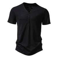 Mens Summer T-shirts Short Sleeve Buttons Men Cotton Henry Tees Shirts Light Male Henley T shirt Shirt T Casual Man Tshirts T62