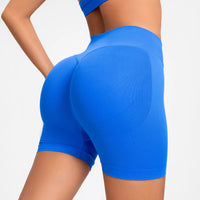 NCLAGEN Impact Shorts 4.5" Women Fitness Sports Biker Shorts Low Ribbed Band Gym Workout Scrunch Butt Yoga Seamless Leggings