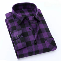 New in shirt fashion korean popular 40%cotton long-sleeve shirts for men slim fit plain shirt streetwear Casual plaid clothes