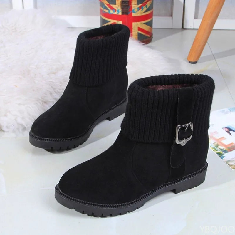 Snow boots women new autumn winter fashionable versatile round toe women's shoes simple comfortable women's short boots