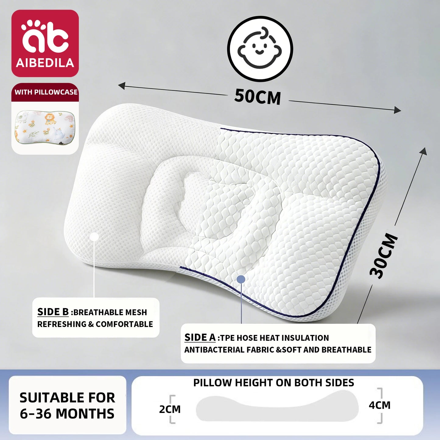 AIBEDILA Baby Pillows for Newborns Neck Pillow Newborn Baby Things Children's Orthopedic Travel Pillow Bedding Mother Kids Items