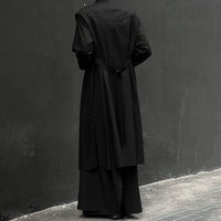 Mens Mid-Length Shirt Dark Gothic Style Casual Cape Autumn Japanese Streetwear Fashion Mature Style Long-Sleeve Tops Unisex 2024