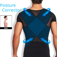 Mens Mesh Shirts Body Shaper Short Sleeve Compression Belly Slimming Undershirt Shapewear Workout Abs Abdomen Tummy Control Tops