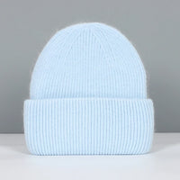 Winter Hats For Women Rabbit Fur Beanie Hat Woman Knitted Skullies Beanies Solid Wool Soft Autumn Winter Cashmere Caps Bonnet