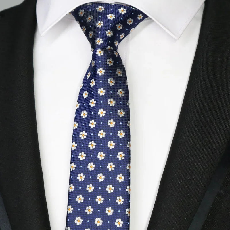 New Slim Narrow Skinny 6CM Mens Necktie Neck Ties For Man Plaids Polka Dot Striped Jacquard Cravat Business Party Corbatas