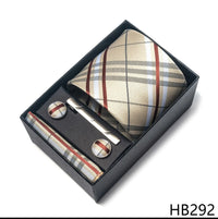 2025 New Design Fashion Brown Paisley Tie Handkerchief Cufflink Set For Men Necktie Clothing Accessories Birthday Present