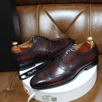 Big Size 6-13 Luxury Men Dress Shoes Genuine Calf Leather Oxford Shoes for Men