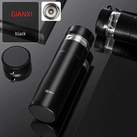 GIANXI Portable 500ML Black Water Bottle Home Stainless Steel Thermos Bottle Drink Items Vacuum Flasks Filterate Coffee Cup