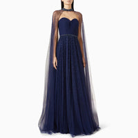 Saudi Arabian Evening Dress فساتين سهرات Customized Modest High Neck Long Sleeves Sparkling Sequined Prom Gown