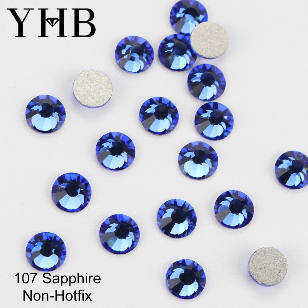 YHB 101-133Cold Fixation Crystal Cristales Flatback Silver Back Non Hotfix Rhinestones For Bags Shoes Garment Phone DIY Nail Art