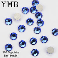 YHB 101-133Cold Fixation Crystal Cristales Flatback Silver Back Non Hotfix Rhinestones For Bags Shoes Garment Phone DIY Nail Art