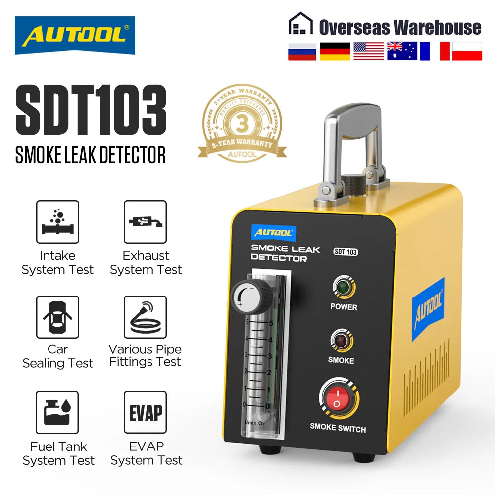 AUTOOL Car Smoke Leak Detector Smoking Generator Automotive Pipe Leakage Analyzer Vacuum Leakage Diagnostic Tool SDT103 *