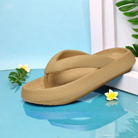 Ladies Lightweight Solid Color Sandals - Casual Indoor/Outdoor Couples Flip Flops, Comfortable Slip-On Beach Footwear