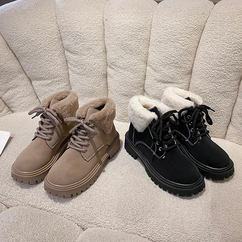 Winter padded warm cotton shoes, versatile and fashionable high-top women's shoes