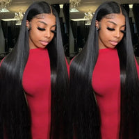 30 40 Inch Bone Straight Lace Human Hair Front Wigs 13x6 13x4 Hd Transparent Lace Frontal Wig 210 Density Lace Wigs For Women