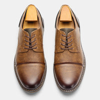 Retro Men's Casual Derby Shoes 2025 Fashion Leather Footwear New Style Men's Slip-On Comfortable Men Shoes