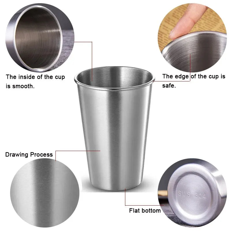 Stainless Steel Gold Cups 300ML Insulated Metal Cup 304 Drinking Beer Mug Metal Travel Drink Cup