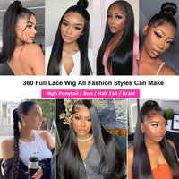 Invisi Strap 360 Glueless Full Lace Front Wigs Human Hair HD Straight 13x4 Lace Frontal Wig Pre Plucked Drawstring Wig for Women
