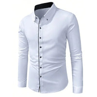 Bolubao Men White Shirt Fashion Brand New Patchwork Long Sleeve Casual Elastic Smart Casual Male Business Shirt