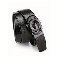 Men belt PU Leather Belt Metal Alloy Automatic Buckle Brand Luxury Design Waist Belts for Men Strap Male