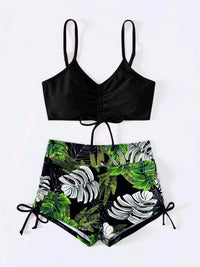 High Waist Swimsuit Women Sexy Summer Micro Bikini Set Plus Size Swimwear Drawstring Print Bathing Suit 2024 Mujer Beach Wear XL